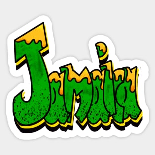 Jamaicans Graffiti drips typography Reggae Rasta Ska Rocksteady dub band Vintage Retro rustic with Jamaican flag colours colors Jamaica Sticker